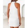 ZESICA Women’s Summer Sleeveless Halter Top 2026 V Neck Ruched Tie Wrap Fitted Racerback Tank Tops Trendy Y2k Clothes(White)