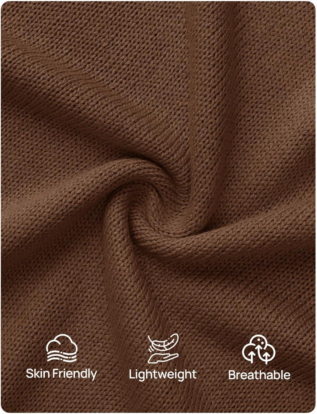 imageZESICA Summer Short Sleeve Sweater for Women 2026 Casual V Neck Oversized Sweater Vest Lightweight Knit Pullover TopsBrown