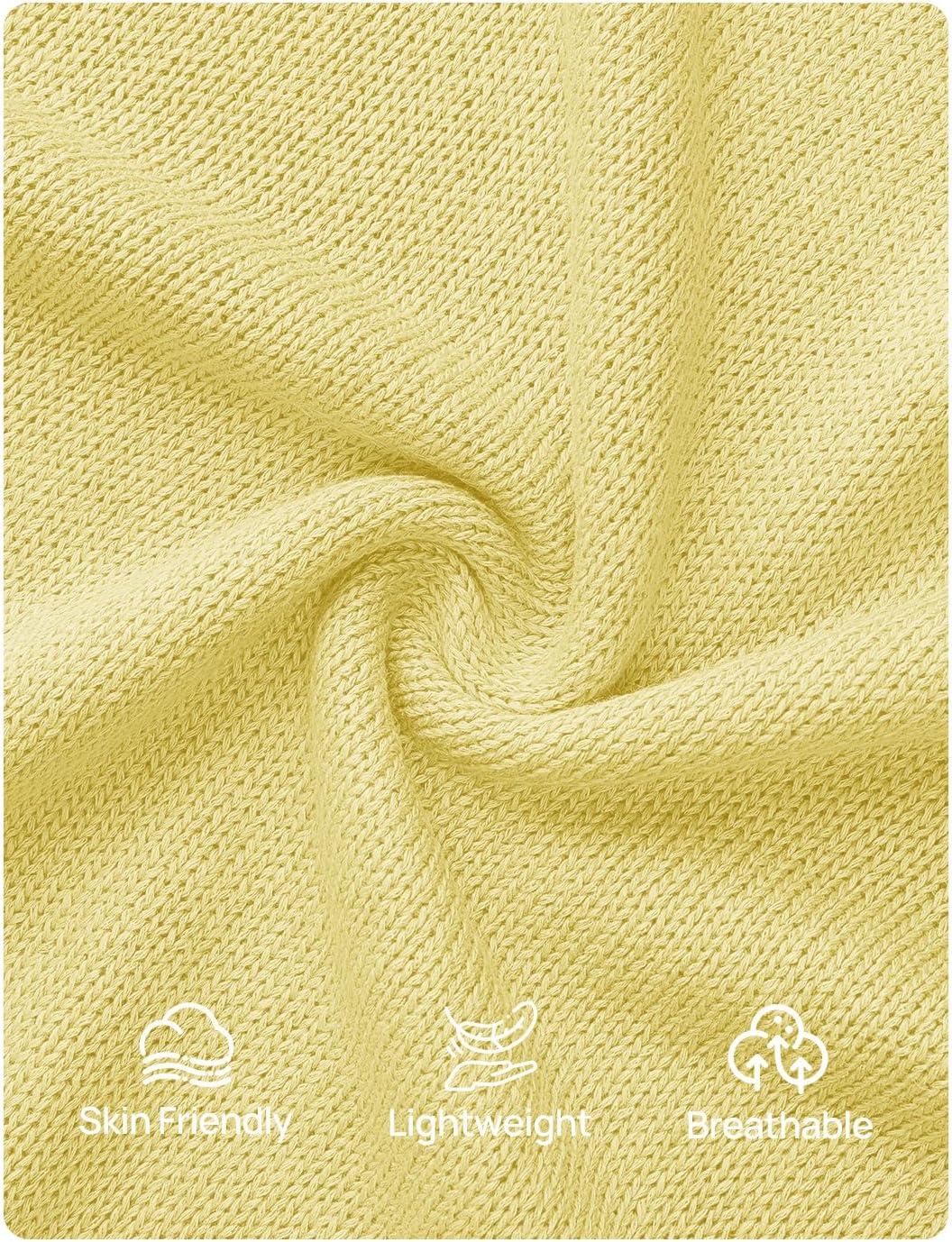 imageZESICA Summer Short Sleeve Sweater for Women 2026 Casual V Neck Oversized Sweater Vest Lightweight Knit Pullover TopsYellow