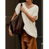 ZESICA Summer Short Sleeve Sweater for Women 2026 Casual V Neck Oversized Sweater Vest Lightweight Knit Pullover Tops(White)