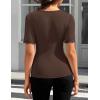 ZESICA Women’s 2026 Spring Lace Short Sleeve T Shirts Summer Crewneck Fitted Going Out Tops Dressy Fashion Clothes(Brown)