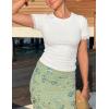 ZESICA Women’s 2026 Spring Lace Short Sleeve T Shirts Summer Crewneck Fitted Going Out Tops Dressy Fashion Clothes(White)