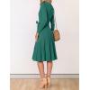 ZESICA Women’s Spring Long Sleeve Wrap V Neck Ribbed Knit Pleated A Line Pullover Sweater Dress with Belt(Forestgreen)