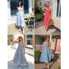 ZESICA Women’s 2026 Bohemian Summer Floral Print One Shoulder Sleeveless Smocked Ruffle Tiered Beach Long Midi Dress(Blue)