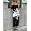 ZESICA Women’s 2026 Summer Spring Floral Maxi Dress Beach Vacation Casual Sleeveless Tank Knitted Bodycon Sweater Dresses(Black)