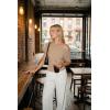 ZESICA Women’s Off The Shoulder Short Sleeve Sweater Tops 2026 Summer Casual Ruched Knit Going Out Trendy Spring Shirts(Khaki)