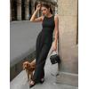 ZESICA Women’s Summer 2 Piece Outfits Knit Tops Suit Pants Matching Lounge Vacation Set Dressy Business Casual Clothes(Black)
