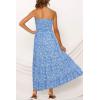 ZESICA Women’s Summer Boho Strapless Maxi Dress 2026 Casual Off Shoulder Smocked Flowy A Line Beach Holiday Long Dresses(Blue)