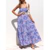 ZESICA Women’s Summer Boho Strapless Maxi Dress 2026 Casual Off Shoulder Smocked Flowy A Line Beach Holiday Long Dresses(Bluishviolet)