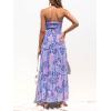 ZESICA Women’s Summer Boho Strapless Maxi Dress 2026 Casual Off Shoulder Smocked Flowy A Line Beach Holiday Long Dresses(Bluishviolet)