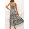 ZESICA Women’s Summer Boho Strapless Maxi Dress 2026 Casual Off Shoulder Smocked Flowy A Line Beach Holiday Long Dresses(Cream)