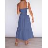 ZESICA Women’s Summer Boho Strapless Maxi Dress 2026 Casual Off Shoulder Smocked Flowy A Line Beach Holiday Long Dresses(Dustyblue)