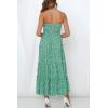 ZESICA Women’s Summer Boho Strapless Maxi Dress 2026 Casual Off Shoulder Smocked Flowy A Line Beach Holiday Long Dresses(Green)