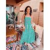ZESICA Women’s Summer Boho Strapless Maxi Dress 2026 Casual Off Shoulder Smocked Flowy A Line Beach Holiday Long Dresses(Green)