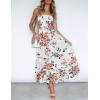 ZESICA Women’s Summer Boho Strapless Maxi Dress 2026 Casual Off Shoulder Smocked Flowy A Line Beach Holiday Long Dresses(Ivory)