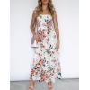 ZESICA Women’s Summer Boho Strapless Maxi Dress 2026 Casual Off Shoulder Smocked Flowy A Line Beach Holiday Long Dresses(Ivory)