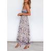 ZESICA Women’s Summer Boho Strapless Maxi Dress 2026 Casual Off Shoulder Smocked Flowy A Line Beach Holiday Long Dresses(Lavender)