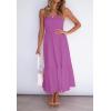 ZESICA Women’s Summer Boho Strapless Maxi Dress 2026 Casual Off Shoulder Smocked Flowy A Line Beach Holiday Long Dresses(Purple)