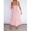 ZESICA Women’s Summer Boho Strapless Maxi Dress 2026 Casual Off Shoulder Smocked Flowy A Line Beach Holiday Long Dresses(Solid Blush Pink)