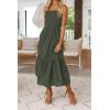 ZESICA Women’s Summer Boho Strapless Maxi Dress 2026 Casual Off Shoulder Smocked Flowy A Line Beach Holiday Long Dresses(Solidarmygreen)