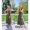 ZESICA Women’s Summer Boho Strapless Maxi Dress 2026 Casual Off Shoulder Smocked Flowy A Line Beach Holiday Long Dresses(Solidarmygreen)