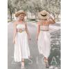ZESICA Women’s Summer Boho Strapless Maxi Dress 2026 Casual Off Shoulder Smocked Flowy A Line Beach Holiday Long Dresses(Solidbeige)