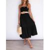 ZESICA Women’s Summer Boho Strapless Maxi Dress 2026 Casual Off Shoulder Smocked Flowy A Line Beach Holiday Long Dresses(Solidblack)