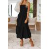 ZESICA Women’s Summer Boho Strapless Maxi Dress 2026 Casual Off Shoulder Smocked Flowy A Line Beach Holiday Long Dresses(Solidblack)