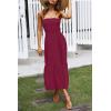 ZESICA Women’s Summer Boho Strapless Maxi Dress 2026 Casual Off Shoulder Smocked Flowy A Line Beach Holiday Long Dresses(Solidfuchsia)
