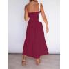 ZESICA Women’s Summer Boho Strapless Maxi Dress 2026 Casual Off Shoulder Smocked Flowy A Line Beach Holiday Long Dresses(Solidfuchsia)