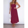 ZESICA Women’s Summer Boho Strapless Maxi Dress 2026 Casual Off Shoulder Smocked Flowy A Line Beach Holiday Long Dresses(Solidfuchsia)