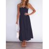 ZESICA Women’s Summer Boho Strapless Maxi Dress 2026 Casual Off Shoulder Smocked Flowy A Line Beach Holiday Long Dresses(Solidnavy)