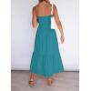 ZESICA Women’s Summer Boho Strapless Maxi Dress 2026 Casual Off Shoulder Smocked Flowy A Line Beach Holiday Long Dresses(Solidpeacock)