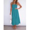 ZESICA Women’s Summer Boho Strapless Maxi Dress 2026 Casual Off Shoulder Smocked Flowy A Line Beach Holiday Long Dresses(Solidpeacock)