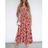 ZESICA Women’s Summer Boho Strapless Maxi Dress 2026 Casual Off Shoulder Smocked Flowy A Line Beach Holiday Long Dresses(Vintage Pink)