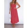 ZESICA Women’s Summer Boho Strapless Maxi Dress 2026 Casual Off Shoulder Smocked Flowy A Line Beach Holiday Long Dresses(Watermelon)
