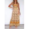 ZESICA Women’s Summer Boho Strapless Maxi Dress 2026 Casual Off Shoulder Smocked Flowy A Line Beach Holiday Long Dresses(Yellow)