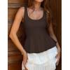 ZESICA Women’s 2026 Summer Sleeveless Vest Top Square Neck Cute Casual Tank Tops Fitted Going Out Trendy Outfit(Coffee)
