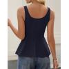 ZESICA Women’s 2026 Summer Sleeveless Vest Top Square Neck Cute Casual Tank Tops Fitted Going Out Trendy Outfit(Navy)