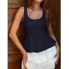 ZESICA Women’s 2026 Summer Sleeveless Vest Top Square Neck Cute Casual Tank Tops Fitted Going Out Trendy Outfit(Navy)