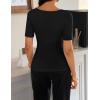 ZESICA Women’s Short Sleeve Shirts 2026 Summer Cowl Neck Ruched Slim Fit T-Shirts Going Out Tops Dressy Casual Clothes(Black)