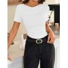 ZESICA Women’s Short Sleeve Shirts 2026 Summer Cowl Neck Ruched Slim Fit T-Shirts Going Out Tops Dressy Casual Clothes(White)