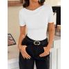 ZESICA Women’s Short Sleeve Shirts 2026 Summer Cowl Neck Ruched Slim Fit T-Shirts Going Out Tops Dressy Casual Clothes(White)