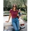 ZESICA Women’s Short Sleeve Shirts 2026 Summer Cowl Neck Ruched Slim Fit T-Shirts Going Out Tops Dressy Casual Clothes(Wine)