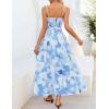 ZESICA Women’s Summer Floral Maxi Dresses 2026 Sleeveless Spaghetti Straps A Line Flowy Wedding Guest Sundress with Belt(Light Blue)