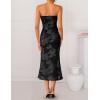 ZESICA Women’s Summer Strapless Floral Midi Dress 2026 Bodycon Mesh Tube Wedding Guest Cocktail Party Formal Dresses(Dim)
