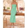 ZESICA Women’s Summer Strapless Floral Midi Dress 2026 Bodycon Mesh Tube Wedding Guest Cocktail Party Formal Dresses(Mint)