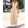 ZESICA Women’s Summer 2026 Sleeveless Halter Neck Jumpsuits One Piece Wide Leg Jumper Rompers Beach Vacation Outfits(Apricot)