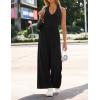 ZESICA Women’s Summer 2026 Sleeveless Halter Neck Jumpsuits One Piece Wide Leg Jumper Rompers Beach Vacation Outfits(Black)