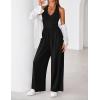 ZESICA Women’s Summer 2026 Sleeveless Halter Neck Jumpsuits One Piece Wide Leg Jumper Rompers Beach Vacation Outfits(Black)
